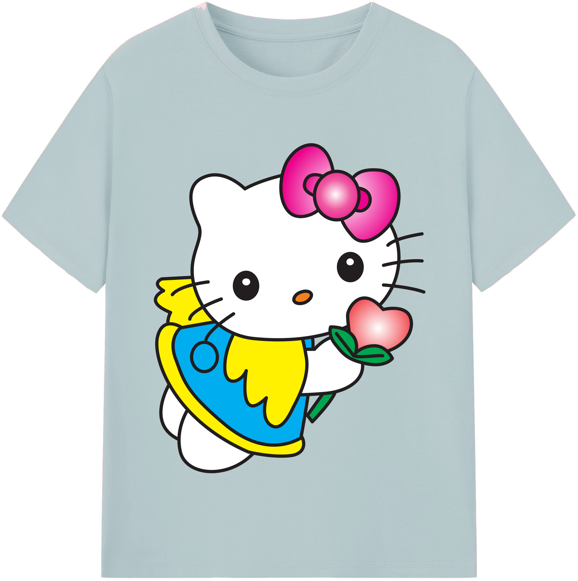 （画像用） Hello Kitty ハローキティ 綿100％半袖Tシャツ（フロントプリント）